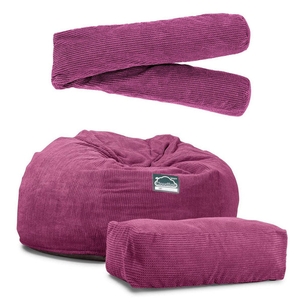 Obrovská pohovka sedací vak z pamäťovej peny CloudSac 1010 XXL - Pom Pom Ružová Fabric Close-up Image