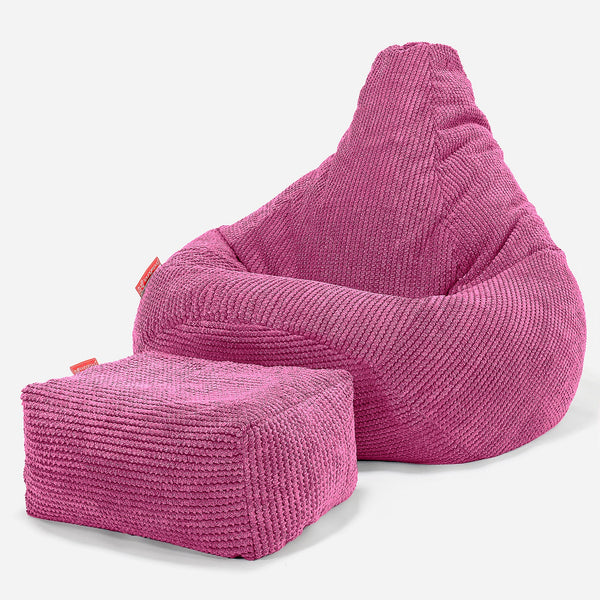 Stolička s vysokým operadlom sedací vak - Pom Pom Ružová 01