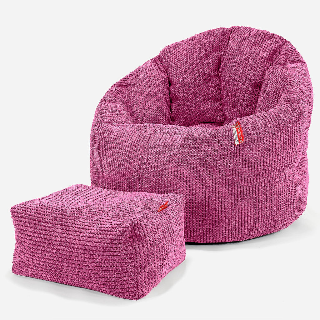 Útulná stolička sedací vak - Pom Pom Ružová 02