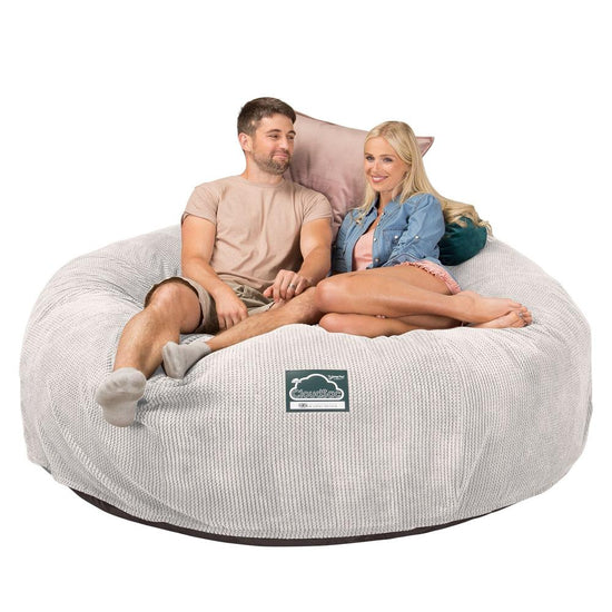 Extra veľká pohovka sedací vak z pamäťovej peny CloudSac 3000 XXL - Pom Pom Slonovinová 01