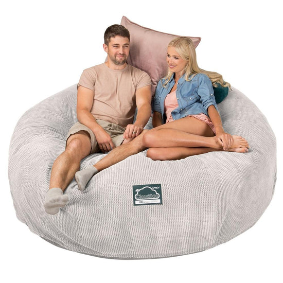 Extra veľká pohovka sedací vak z pamäťovej peny CloudSac 3000 XXL - Pom Pom Slonovinová 04
