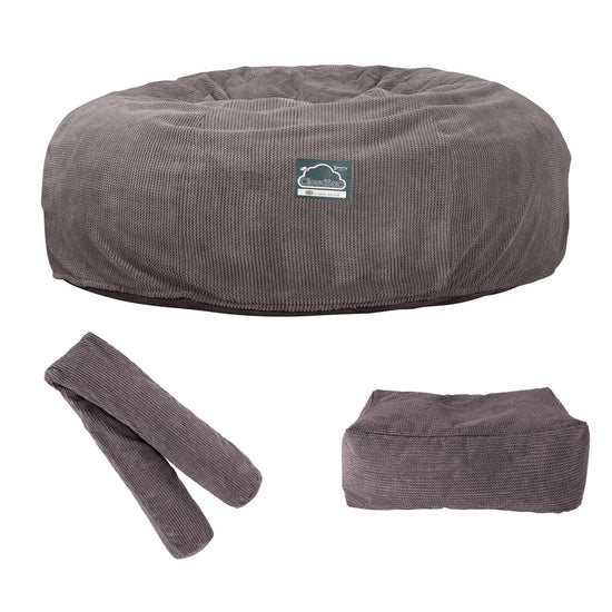 Extra veľká pohovka sedací vak z pamäťovej peny CloudSac 3000 XXL - Pom Pom Uhľovo šedá 09