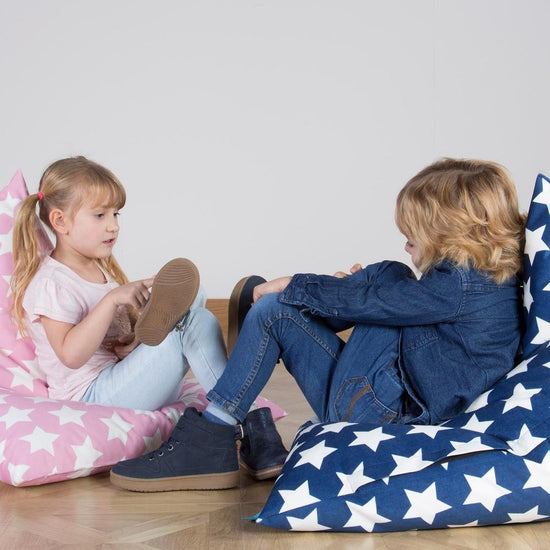Herné ležadlo detský sedací vak vo veku 1-6 rokov - Potlač Hviezda ružová 05