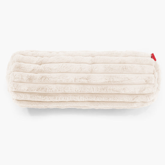 Dekoračný valčekový poťah na vankúš 20 x 55 cm - Ultra plyšový kord Smotanová 02