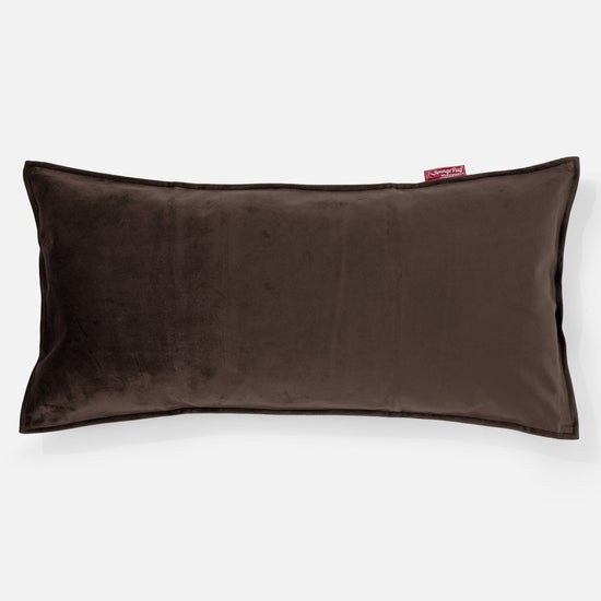 Obdĺžnikový dekoračný poťah na vankúš XL 40 x 80 cm - Zamat Espresso 01