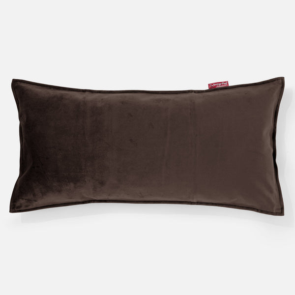 Obdĺžnikový dekoračný poťah na vankúš XL 40 x 80 cm - Zamat Espresso 01