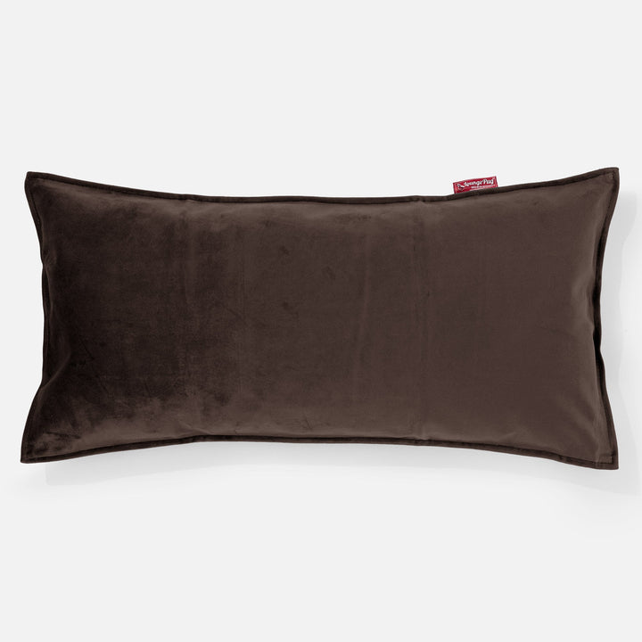 Obdĺžnikový dekoračný poťah na vankúš XL 40 x 80 cm - Zamat Espresso 01