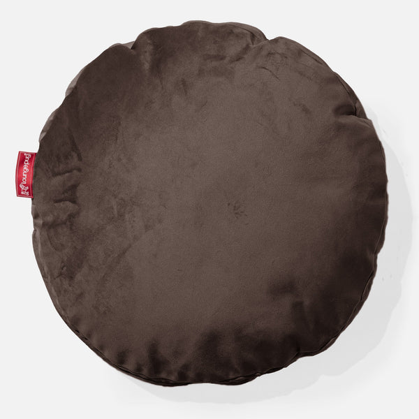 Okrúhly dekoračný poťah na vankúš 50 cm - Zamat Espresso 01