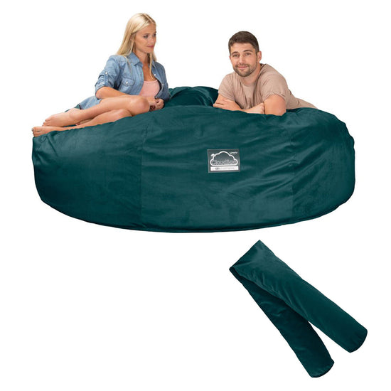Extra veľká pohovka sedací vak z pamäťovej peny CloudSac 3000 XXL - Zamat Modrozelená 08