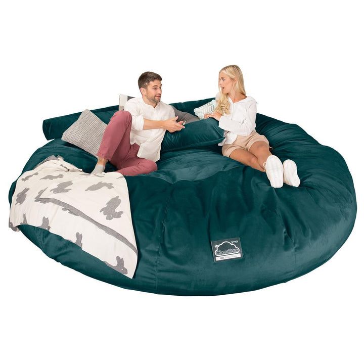 Pohovka sedací vak z pamäťovej peny CloudSac 5000 XXXXXL Titanic - Zamat Modrozelená 03