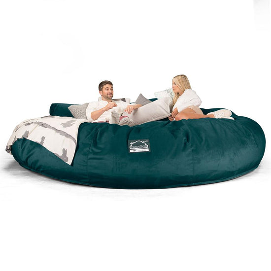 Pohovka sedací vak z pamäťovej peny CloudSac 5000 XXXXXL Titanic - Zamat Modrozelená 05