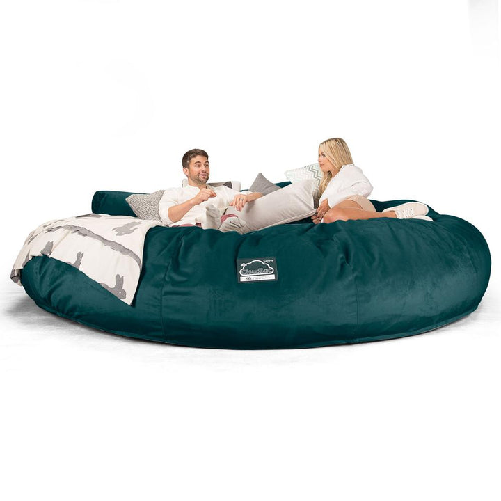 Pohovka sedací vak z pamäťovej peny CloudSac 5000 XXXXXL Titanic - Zamat Modrozelená 05