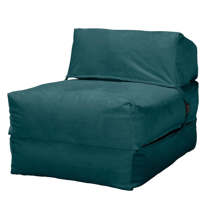 Rozkladacia stolička jednolôžková Avery Futon - Zamat Modrozelená 01