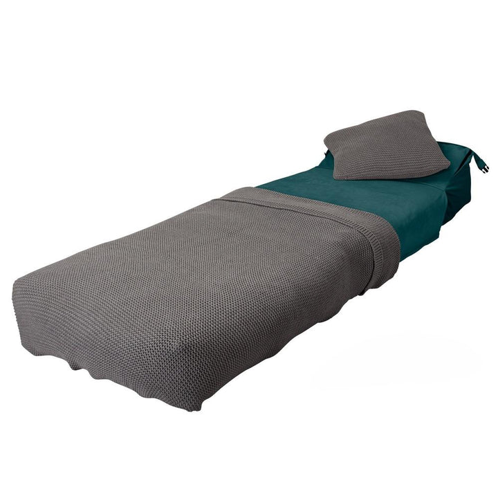 Rozkladacia stolička jednolôžková Avery Futon - Zamat Modrozelená 05