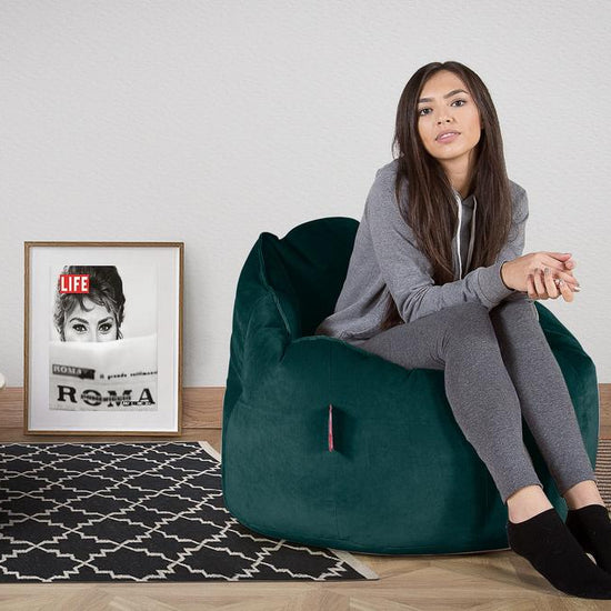 Útulná stolička sedací vak - Zamat Modrozelená 02