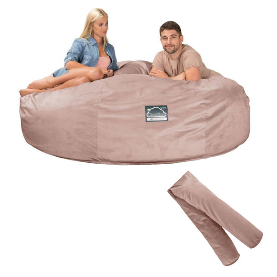 Extra veľká pohovka sedací vak z pamäťovej peny CloudSac 3000 XXL - Zamat Ružová 08