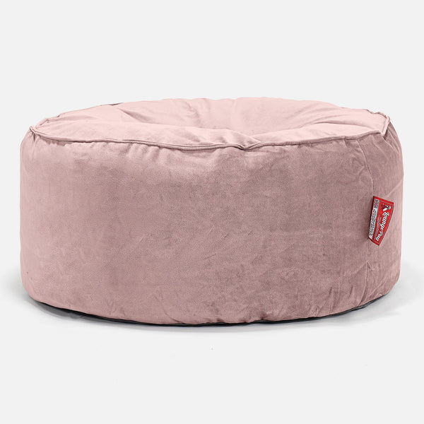 Velká okrúhla taburetka - Zamat Ružová 01