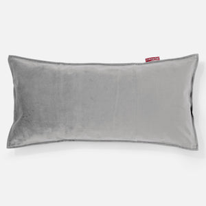 Obdĺžnikový dekoračný poťah na vankúš XL 40 x 70 cm - Zamat Strieborná